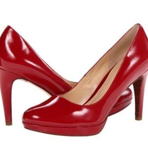 Cole Haan size 8B 3.75” heels in Red Tango patent leather, gently worn